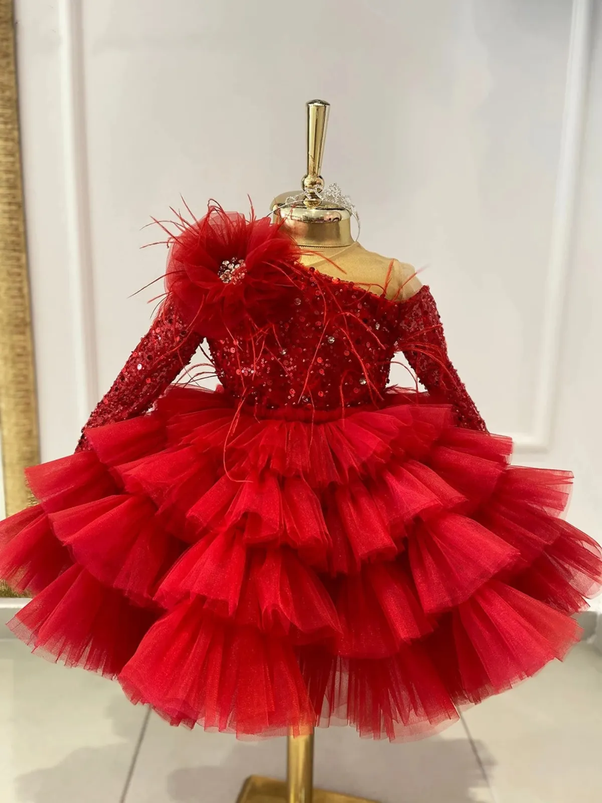 Luxurious and Sparkly Sequin Tiered Tutu Special Occasion Dress