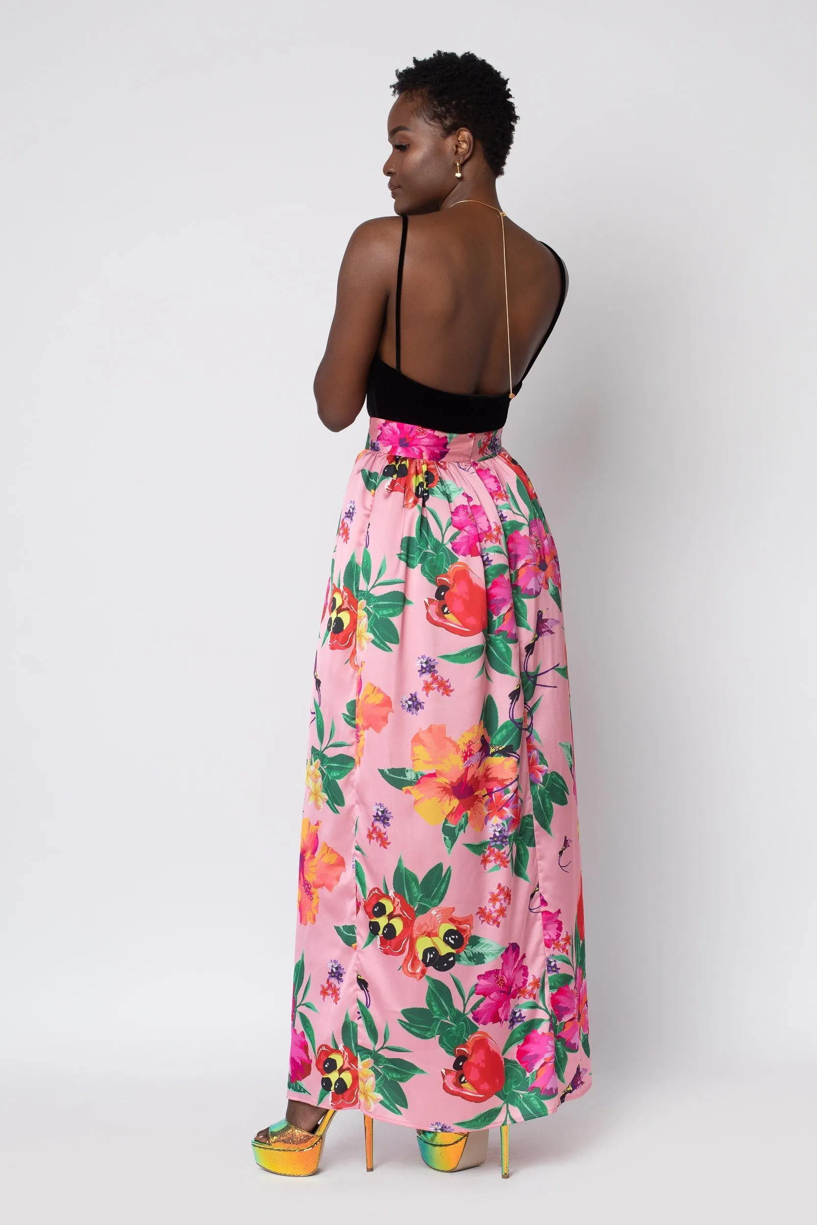 MADE TO ORDER: Ackee Print Maxi Full Length Skirt