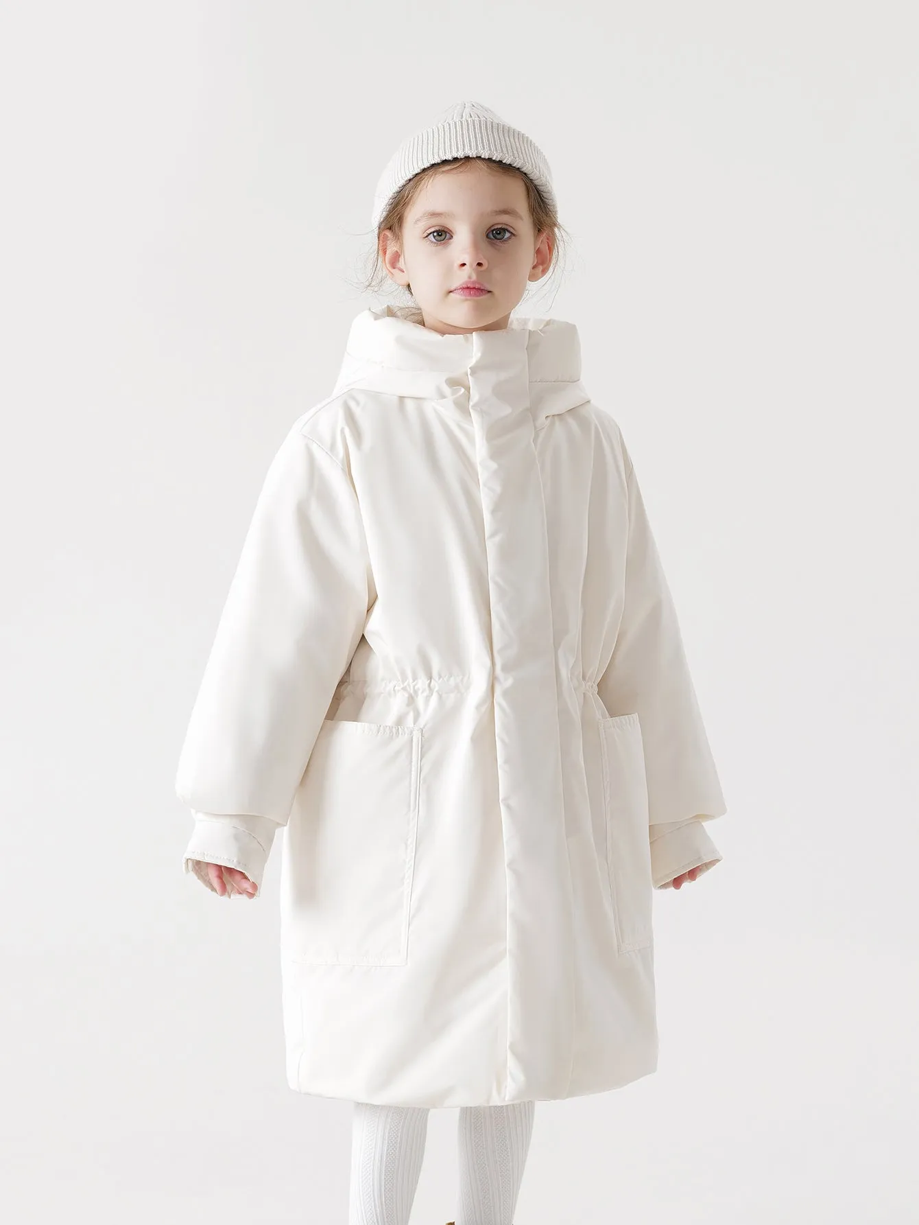 MARC & JANIE Girls Ultralight Hooded Down Long Coat 231739