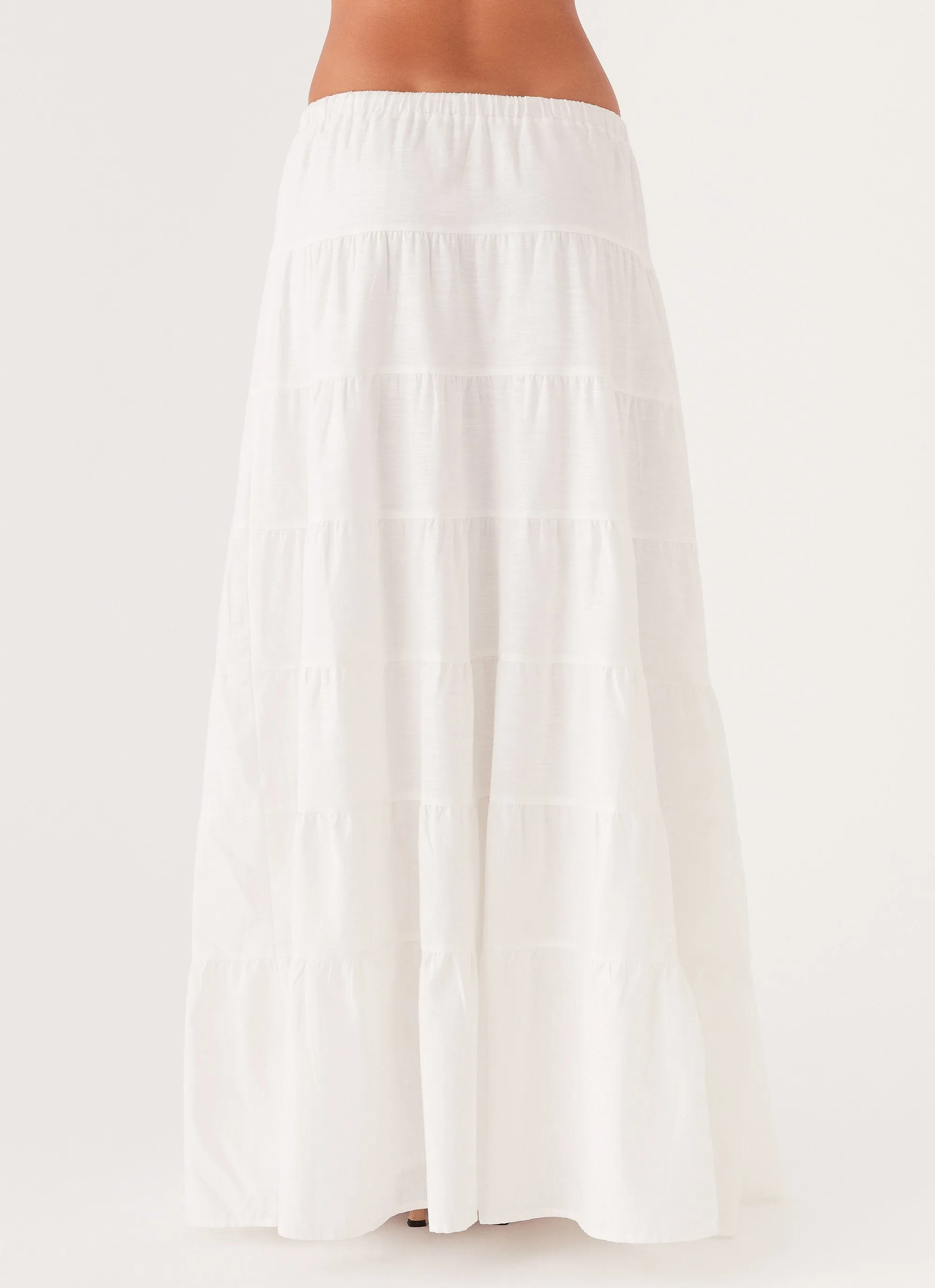 Mariella Linen Maxi Skirt - White