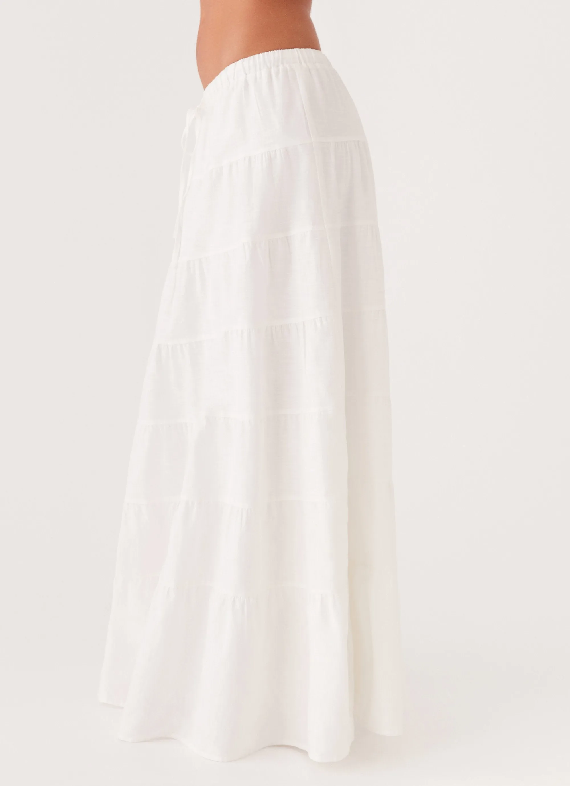 Mariella Linen Maxi Skirt - White