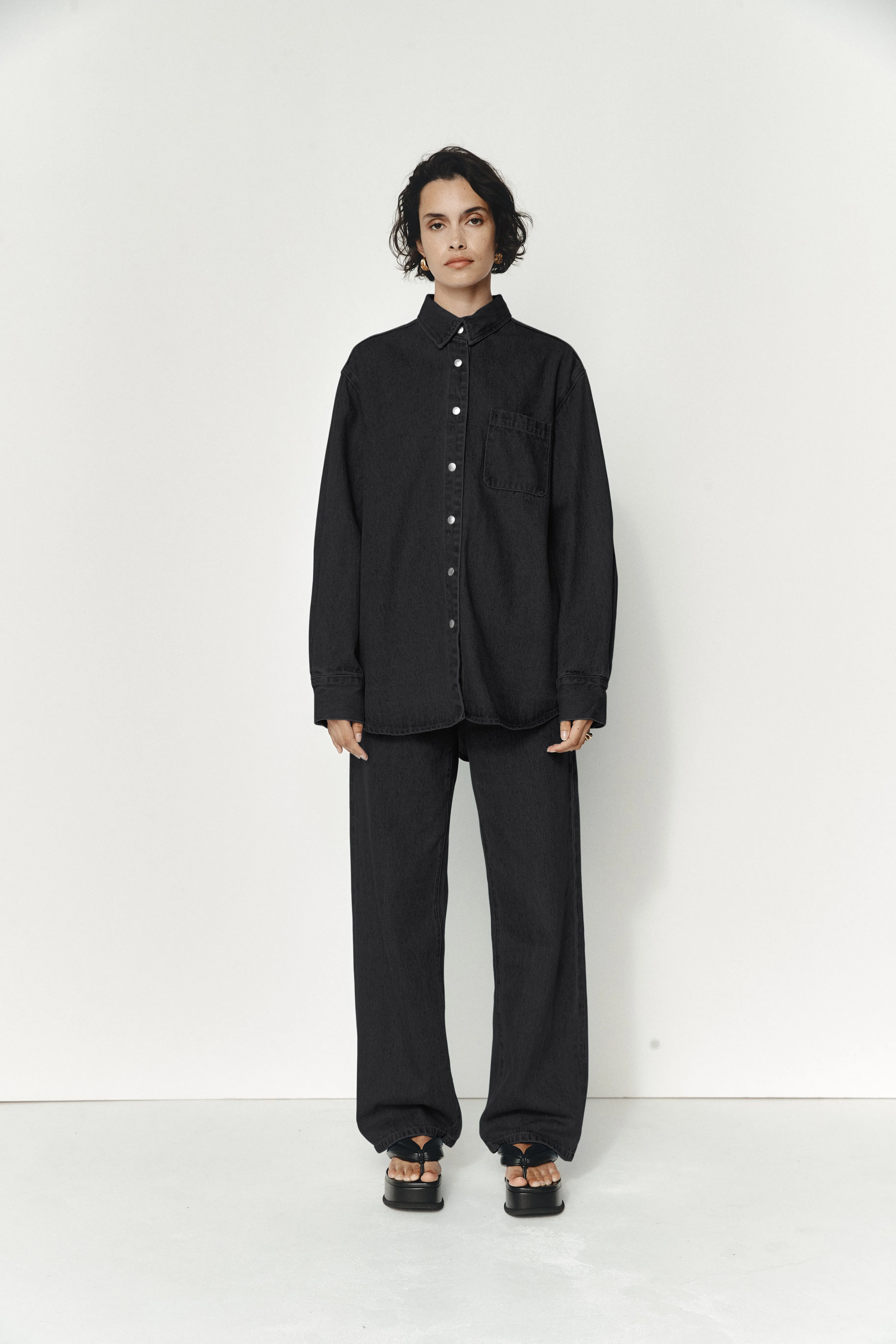 Marle Alfalfa Shirt - Organic Cotton Denim - Black