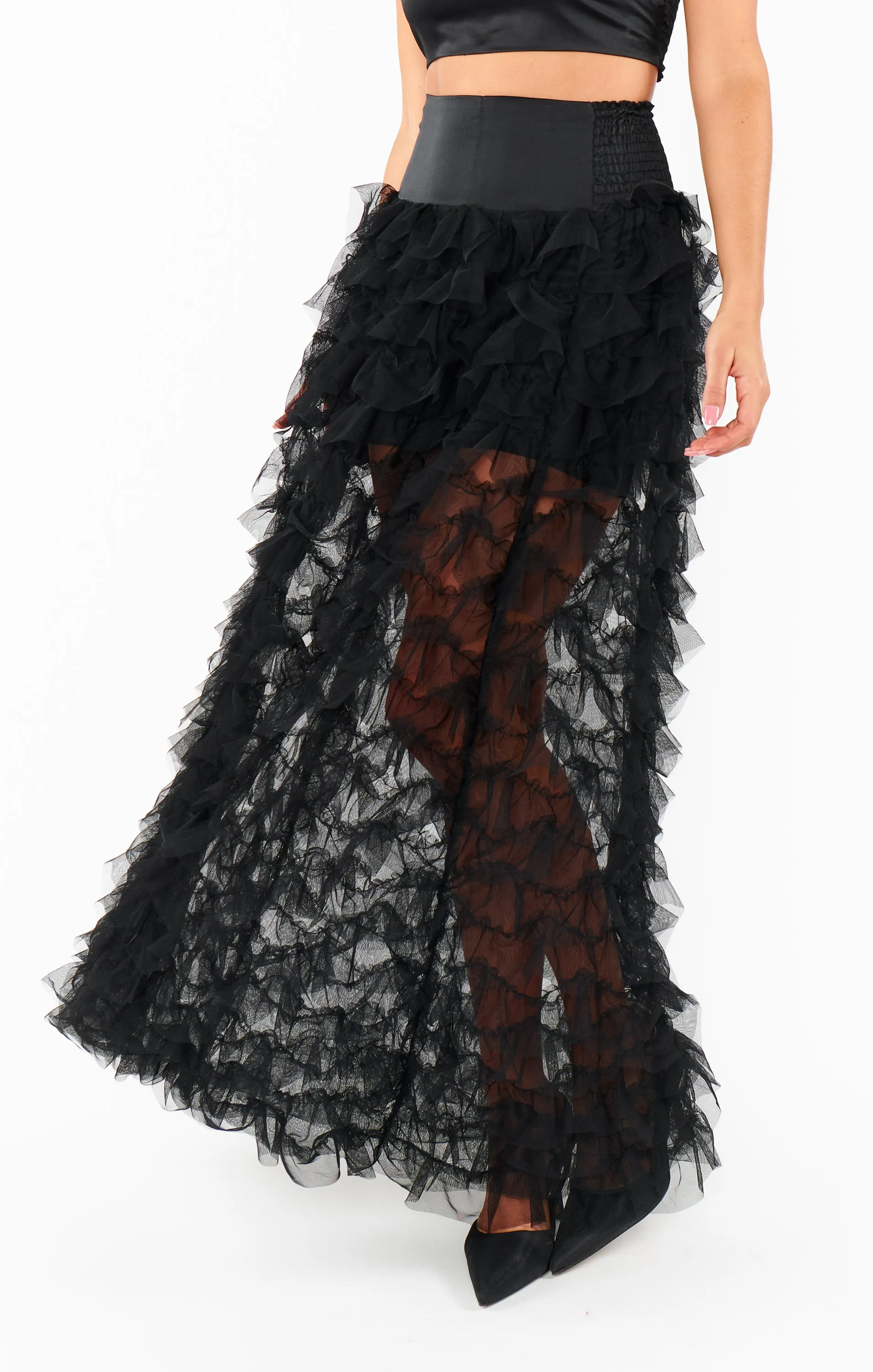 Meet Me at Midnight Skirt ~ Black Ruffle Tulle