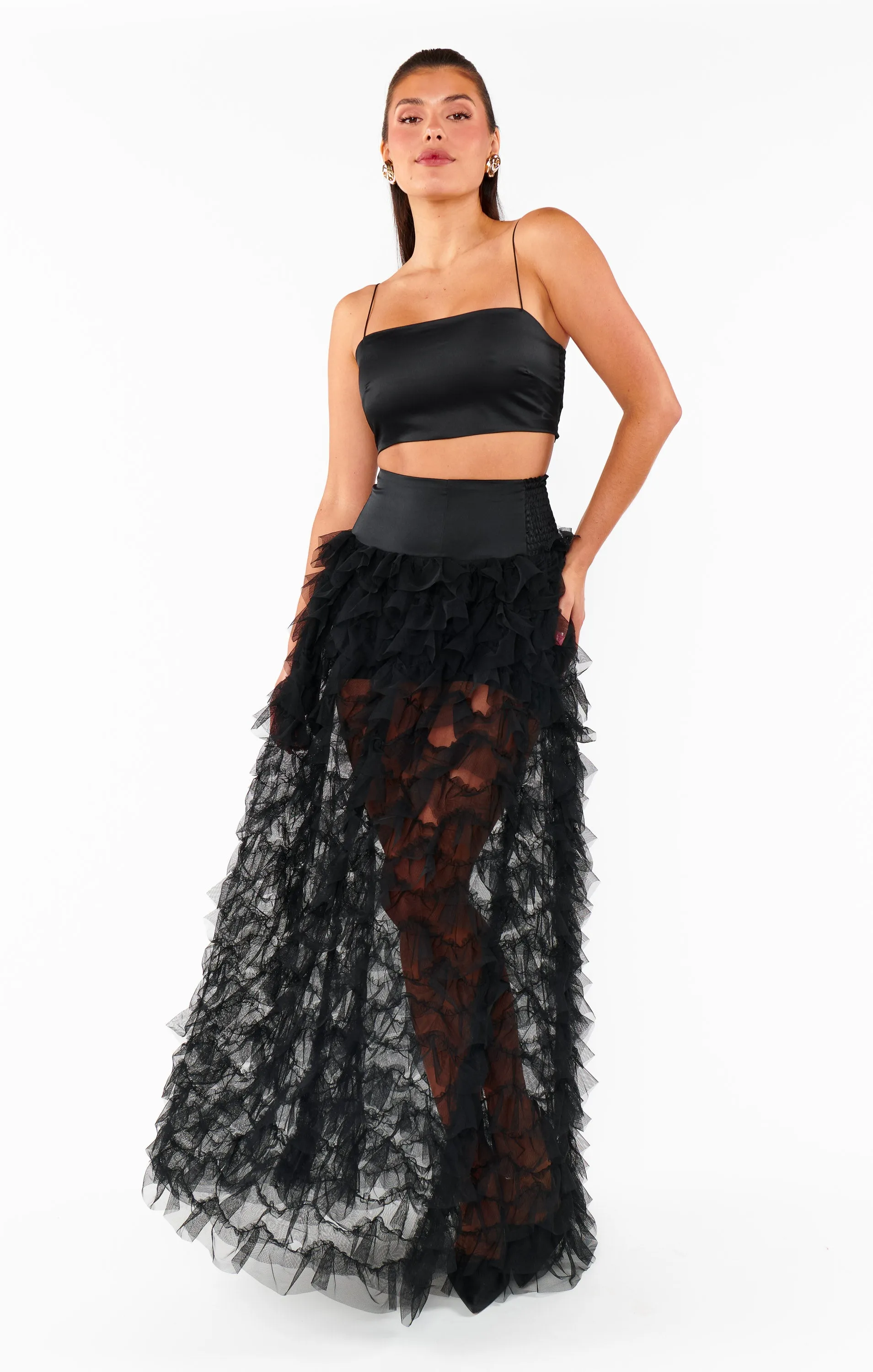 Meet Me at Midnight Skirt ~ Black Ruffle Tulle