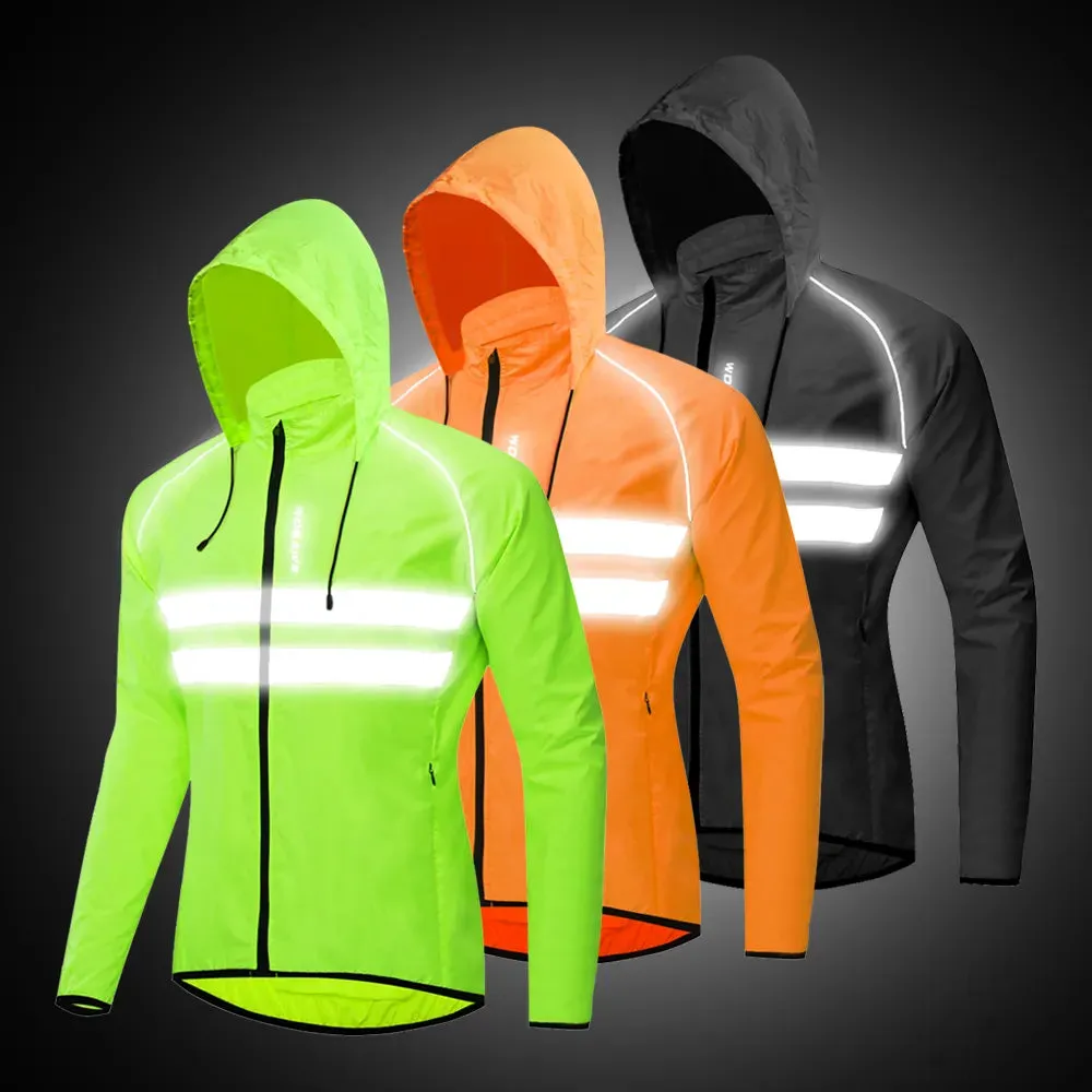 Men's Cycling Jacket Hooded Reflective Vest Wind Coat Windproof MTB Bike Windbreaker Riding Bicycle  Cycle Clothing