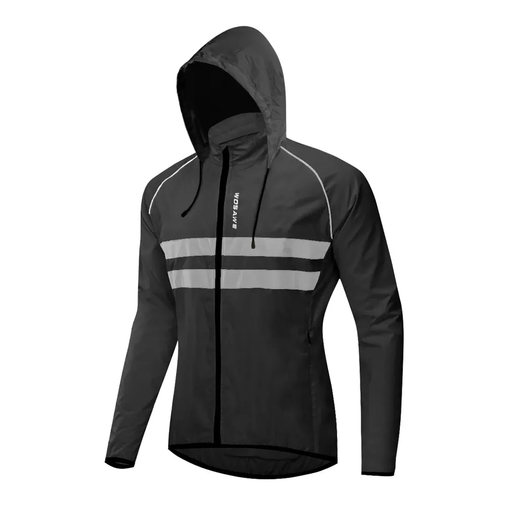 Men's Cycling Jacket Hooded Reflective Vest Wind Coat Windproof MTB Bike Windbreaker Riding Bicycle  Cycle Clothing