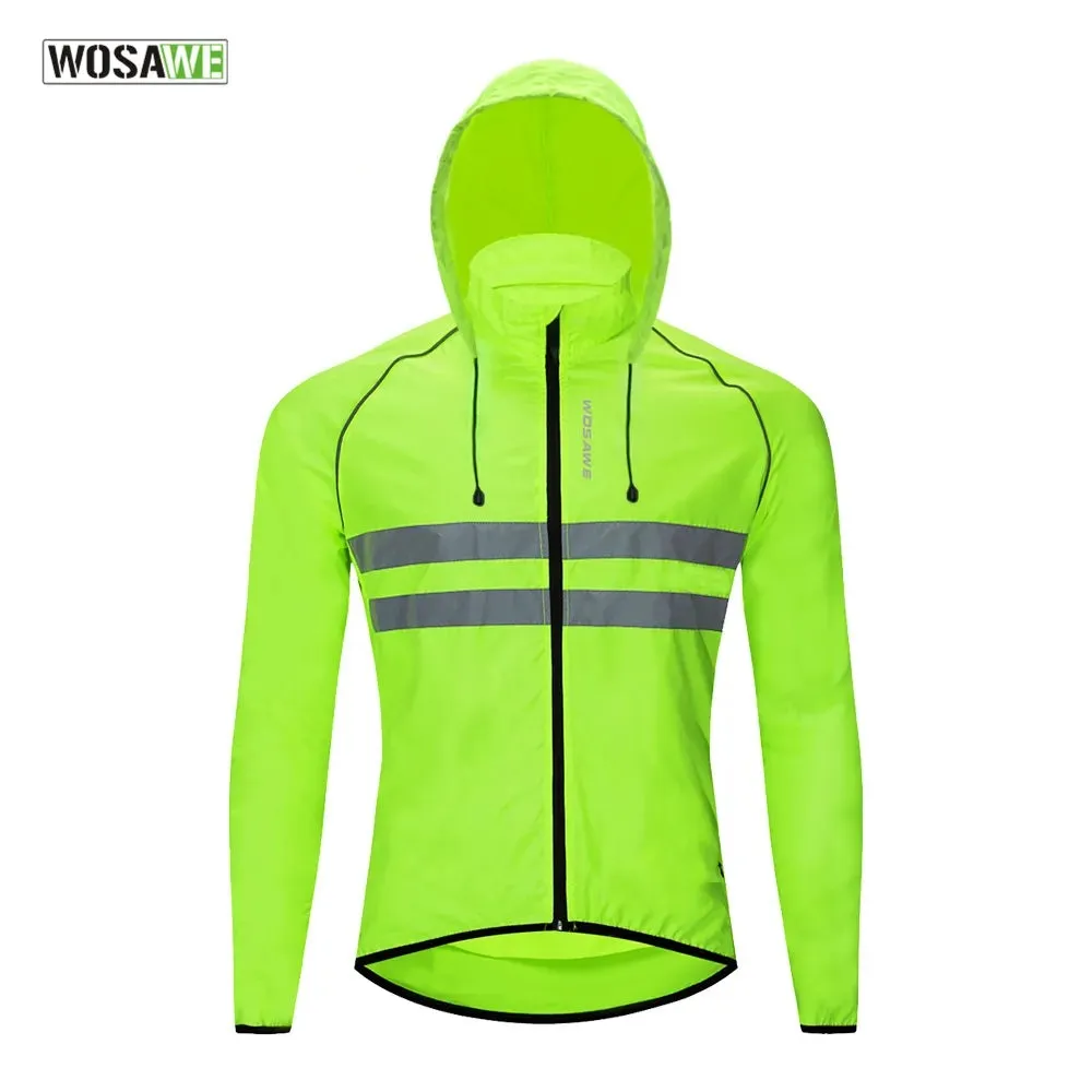 Men's Cycling Jacket Hooded Reflective Vest Wind Coat Windproof MTB Bike Windbreaker Riding Bicycle  Cycle Clothing