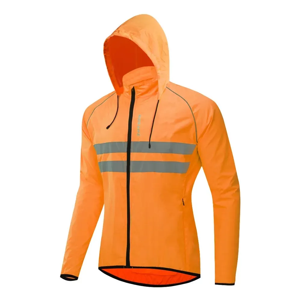 Men's Cycling Jacket Hooded Reflective Vest Wind Coat Windproof MTB Bike Windbreaker Riding Bicycle  Cycle Clothing