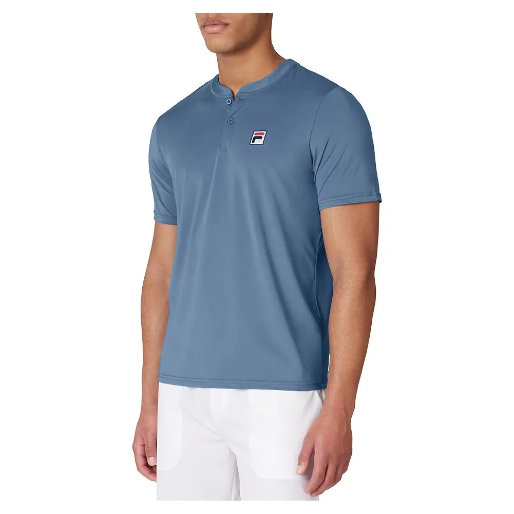 Men's Short Sleeve Tennis Henley Elemental Blue