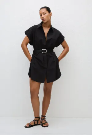 Mini Shirt Dress - Black