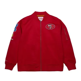 Mitchell & Ness San Francisco 49ers Lightweight Satin Bomber Vintage Logo-Red