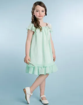 Modish Two Layered Chiffon Pleated DressRule - Mint