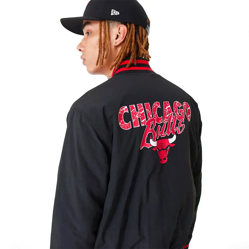 Nba Chicago Bulls Team Script Black Bomber Jacket