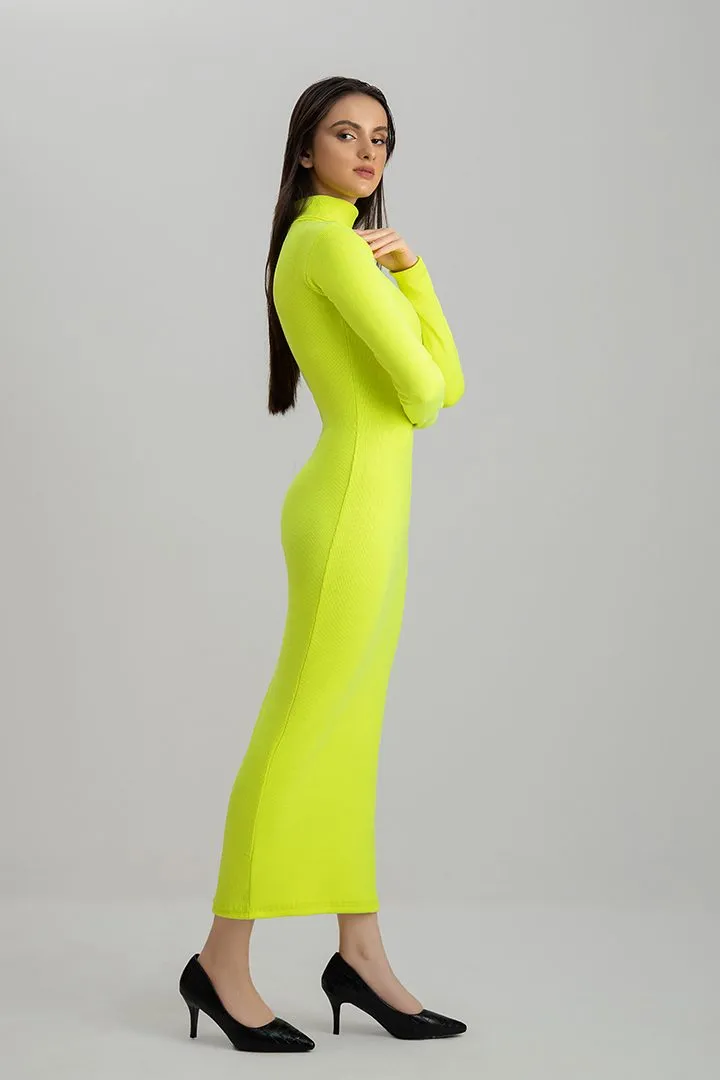 Neon highneck Bodycon dress