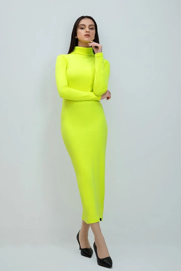 Neon highneck Bodycon dress