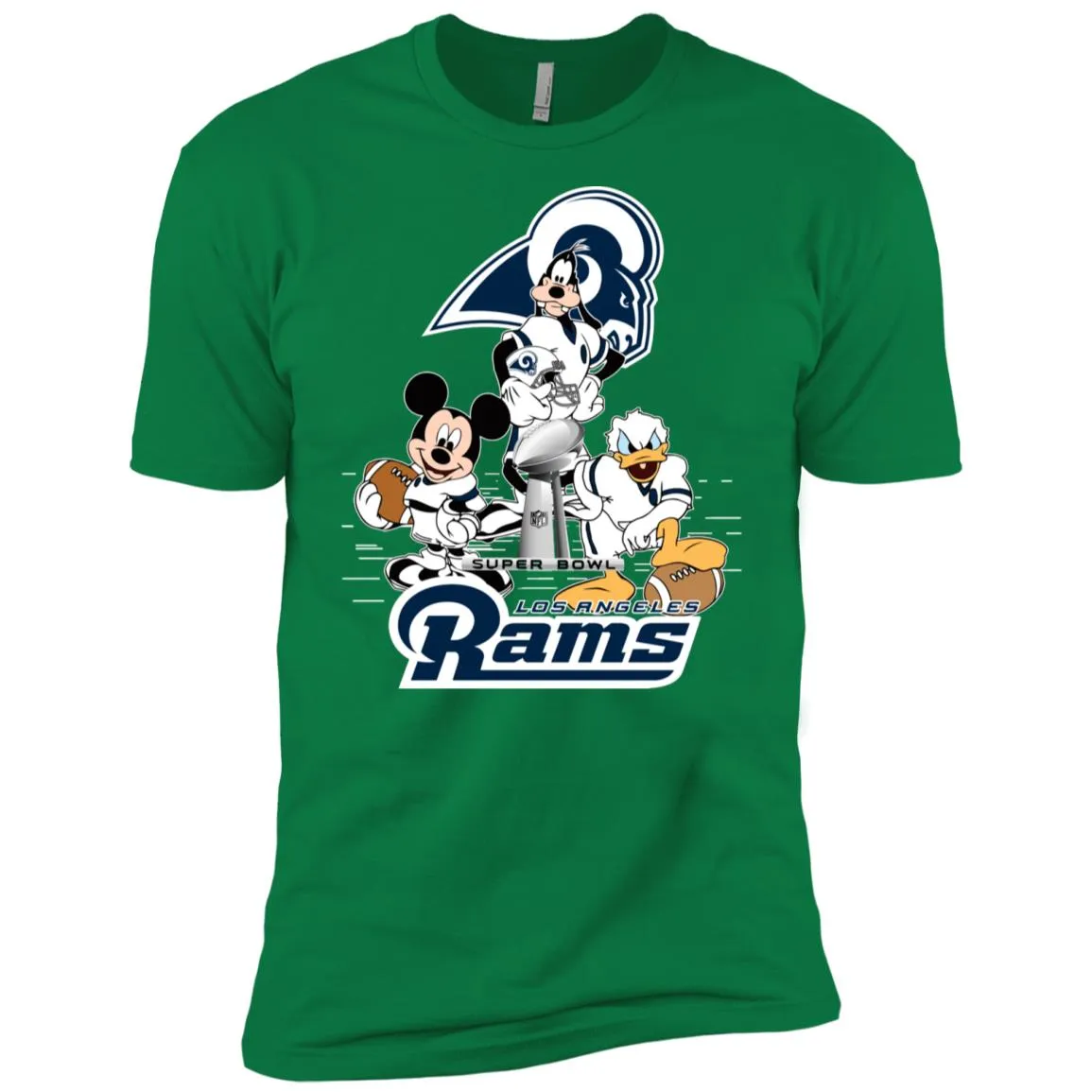 Nfl – Los Angeles Rams Donald Duck Goofy Mickey Mouse Super Bowl 2019 Football Men Short Sleeve T-Shirt