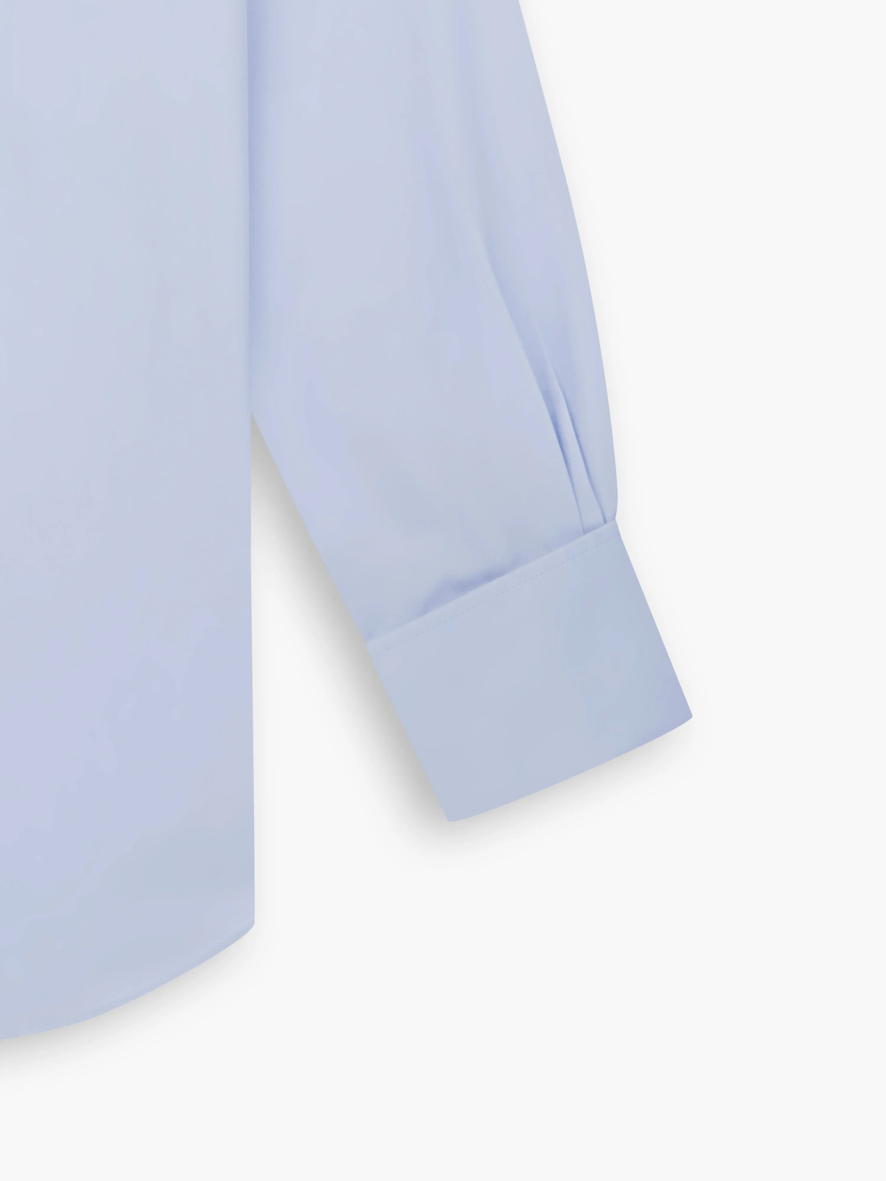 Non-Iron Blue Poplin Slim Fit Double Cuff Cutaway Collar Shirt