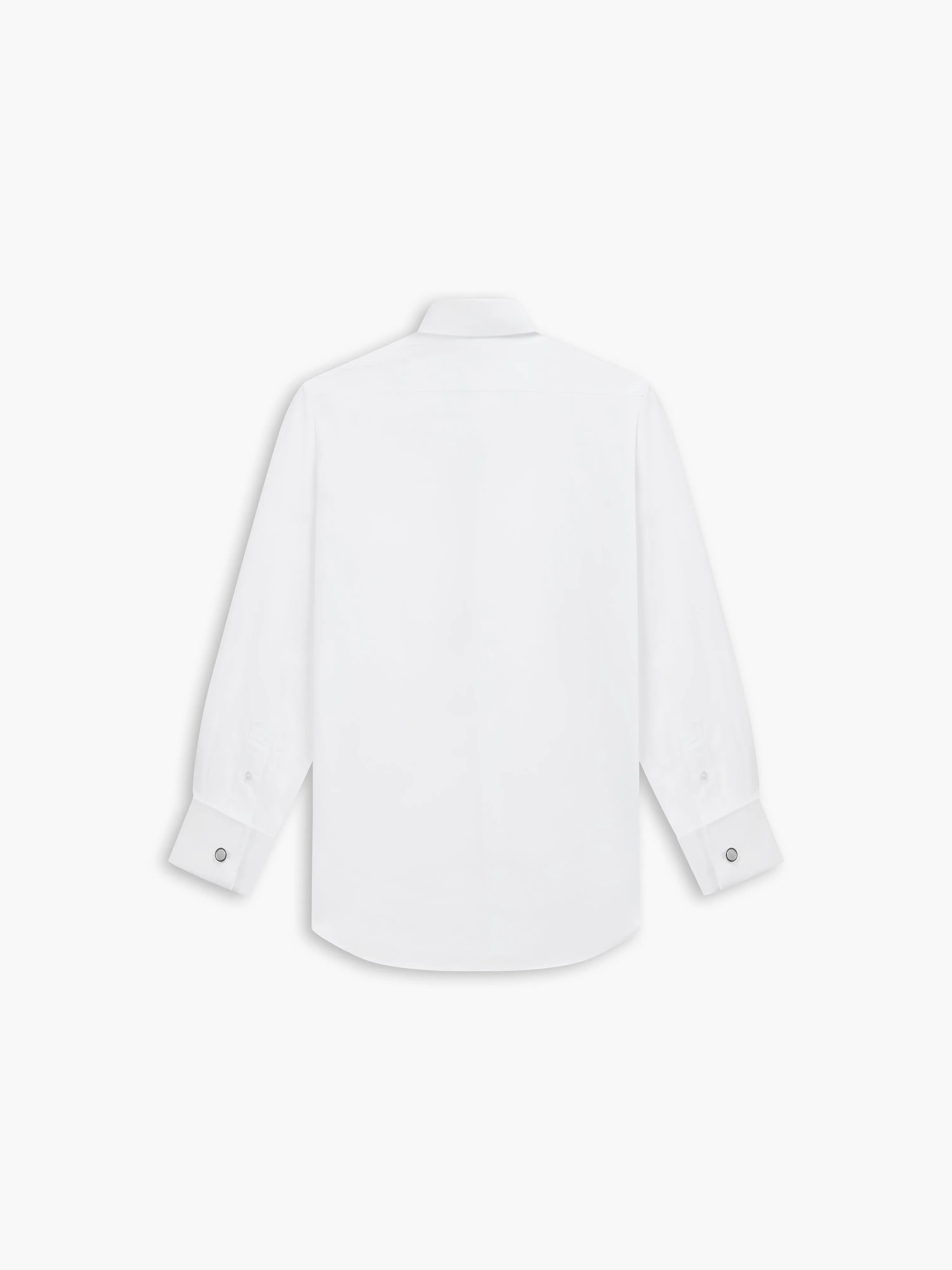 Non-Iron White Poplin Fitted Double Cuff Classic Collar Shirt