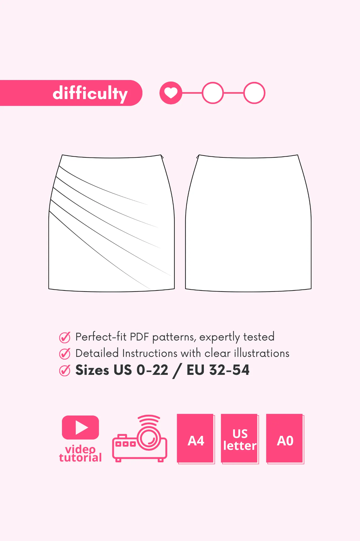 NORA - Draped Skirt Pattern