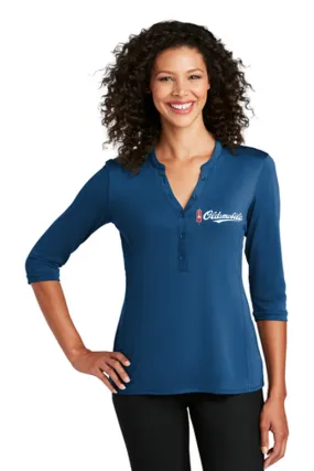 Oldsmobile Script Ladies Henley Shirt