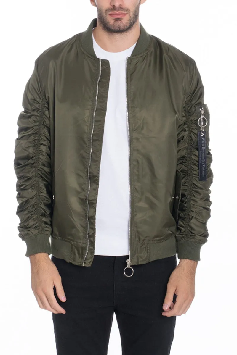 Olive Weiv Men's Casual MA-1 Flight Lined Bomber Jacket