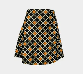 Orange Diamond Flare Skirt