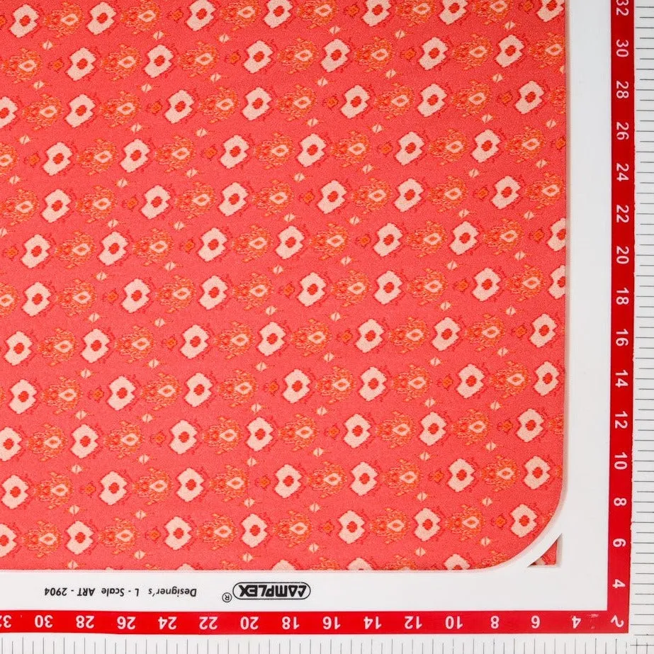 Orange Traditional Print Rayon Fabric