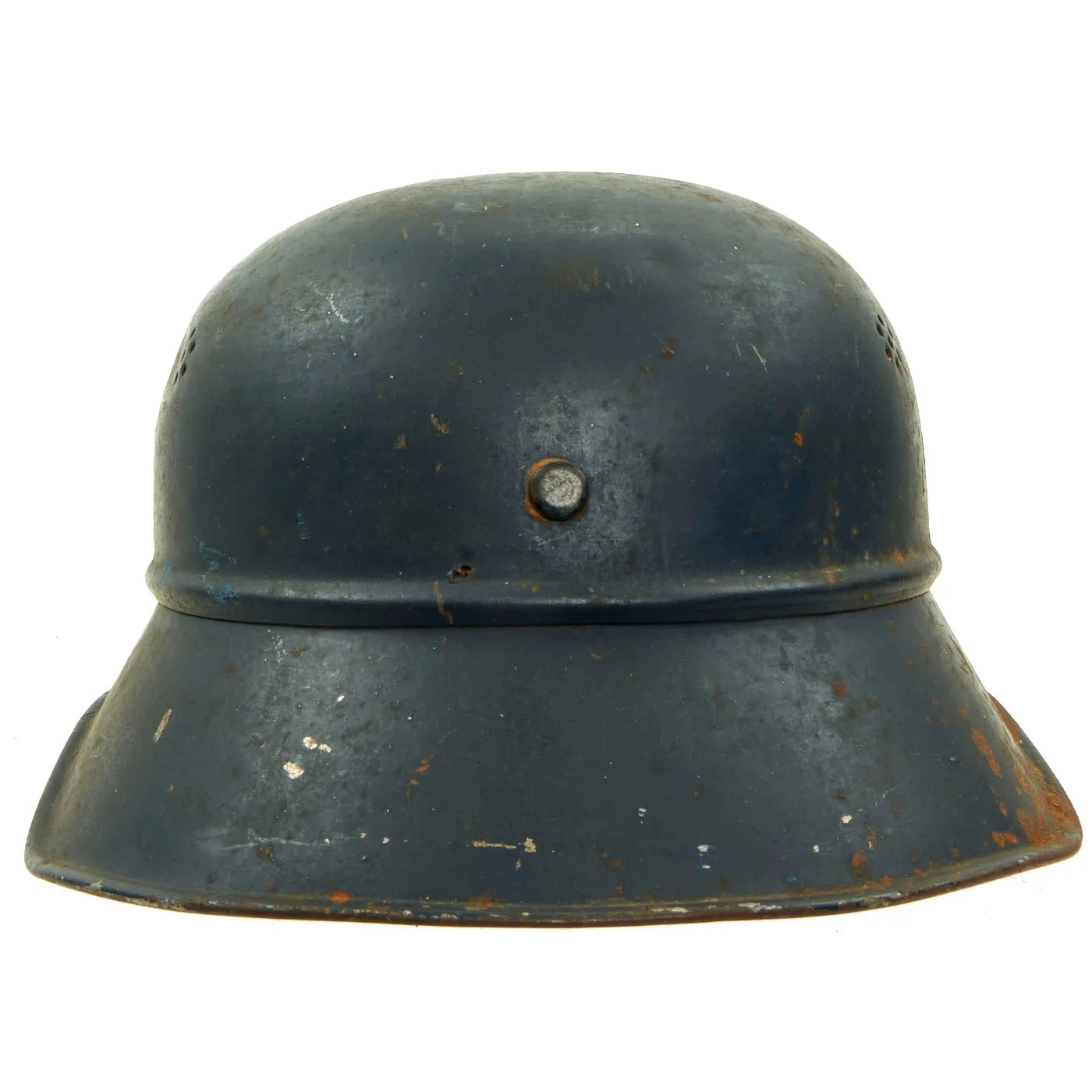 Original German WWII M38 Luftschutz Gladiator Air Defense Helmet with Preßstoff Liner & Chinstrap - dated 1938