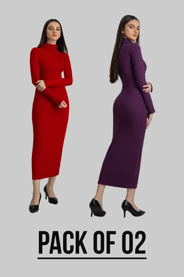 Pack of 2 highneck Bodycon dress