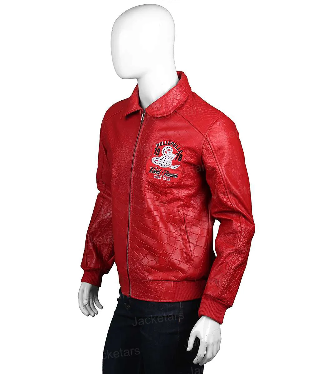 Pelle Pelle Soda Club Red Leather Bomber Jacket