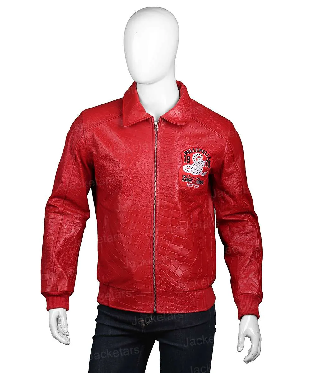 Pelle Pelle Soda Club Red Leather Bomber Jacket