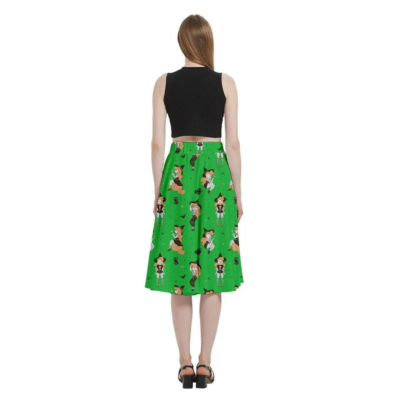 Pin Up Witch Full Circle Skirt