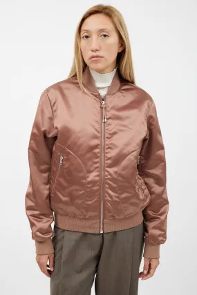 Pink Nylon Bomber Jacket