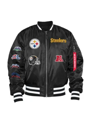 PITTSBURGH STEELERS X ALPHA X NEW ERA MA-1 BOMBER JACKET