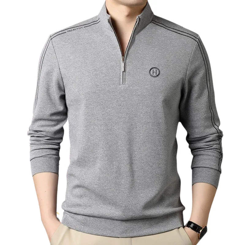 Pologize™ Long Sleeved Zipper Collar Shirt