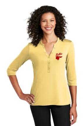 Pontiac Script with Indian 1940's Ladies Henley Shirt