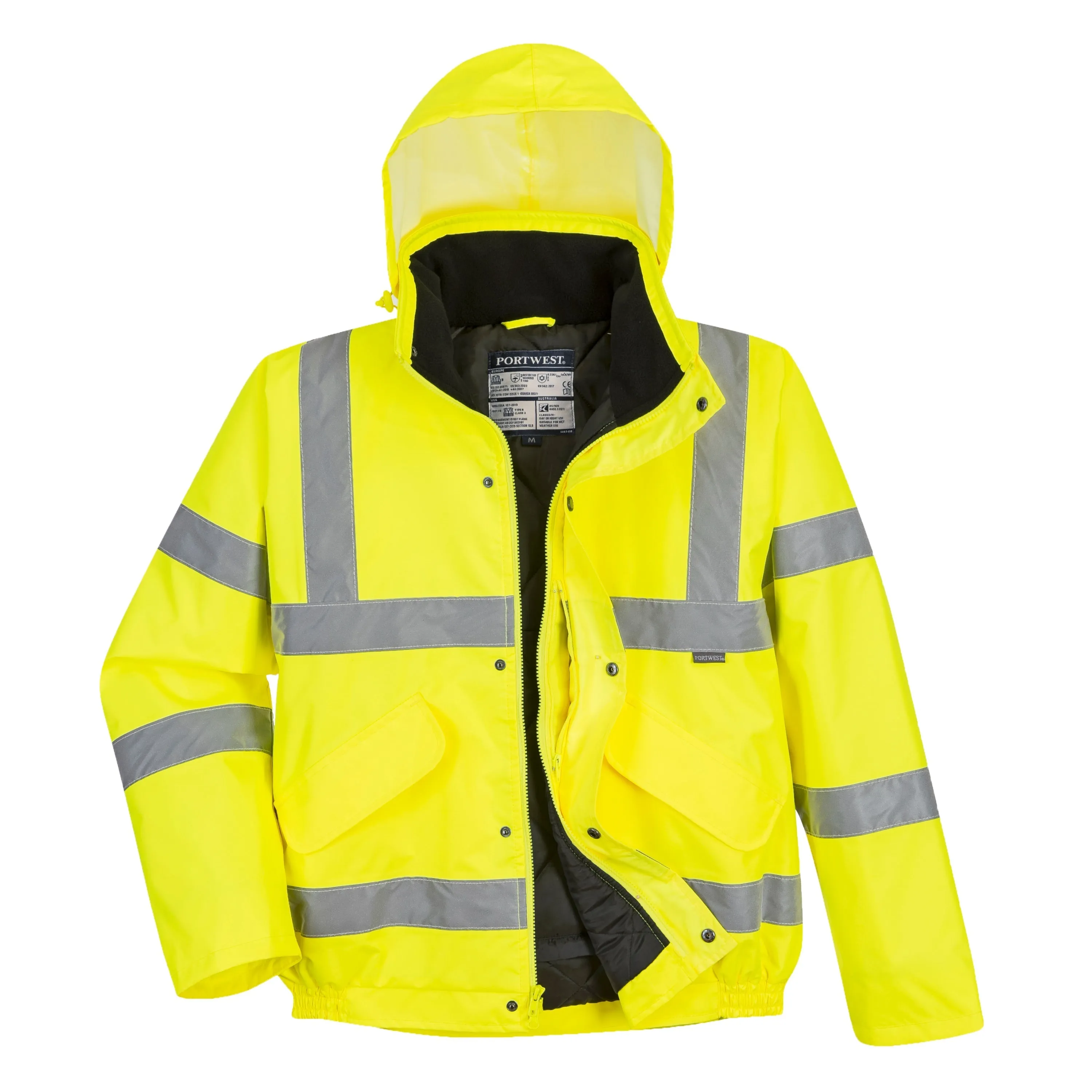 PORTWEST® Hi Vis Waterproof Winter Bomber Jacket - ANSI Class 3 - US463