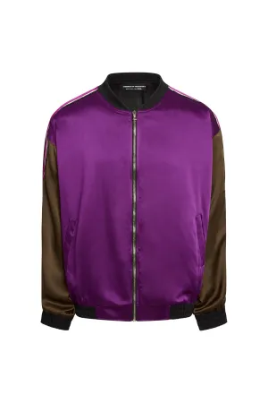 Presley Two-Tone Silk Bomber Jacket