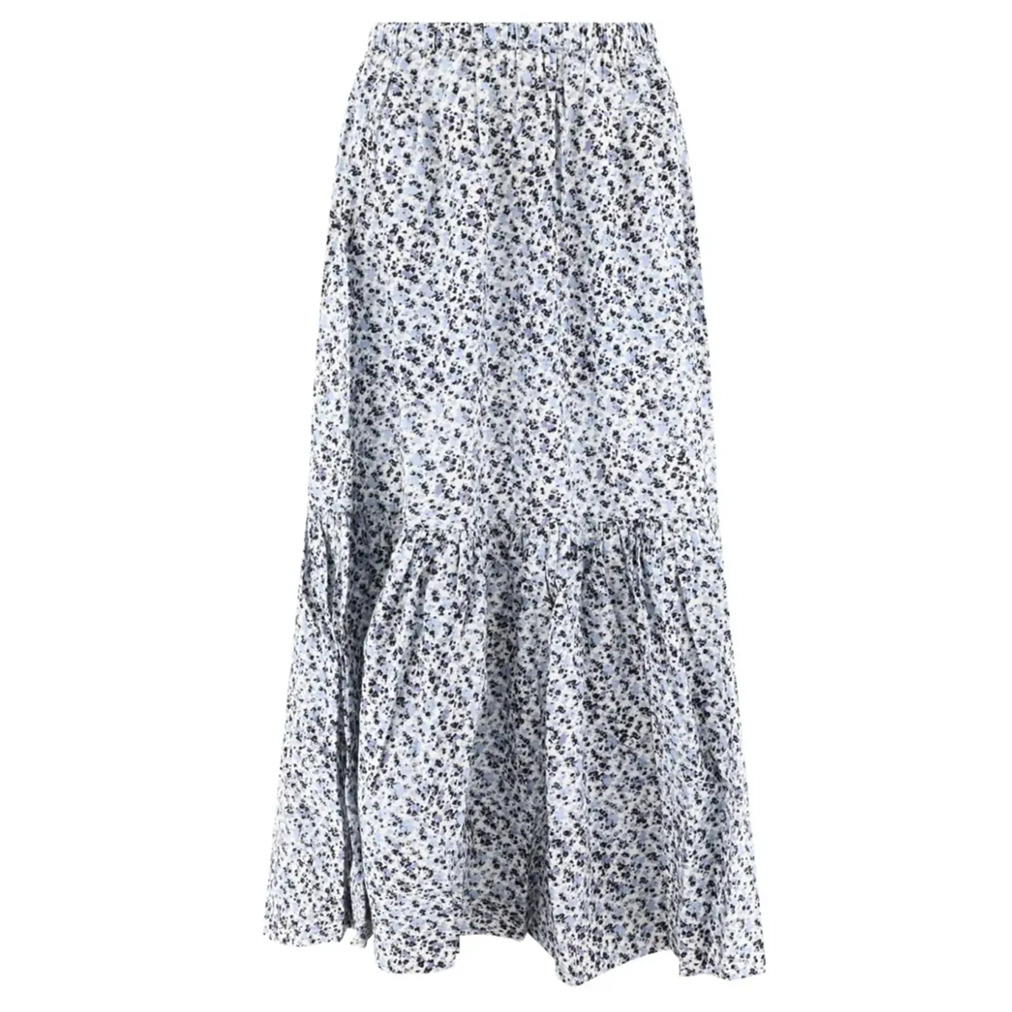 Printed Cotton Maxi Flounce Skirt