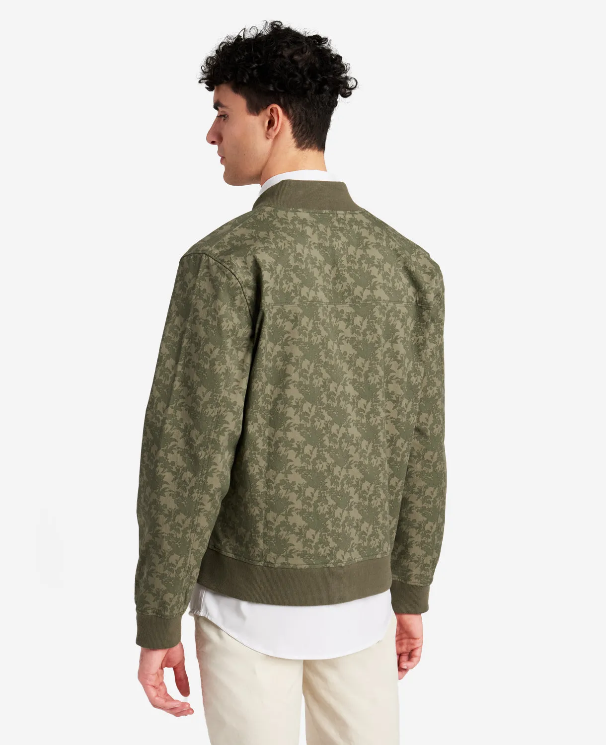 Printed Water-Resistant Bomber Jacket