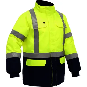 Protective Industrial Products Hi-Viz Yellow And Navy Sorona® Aura Lined 300 Denier Polyester Ripstop Bisley® Jacket