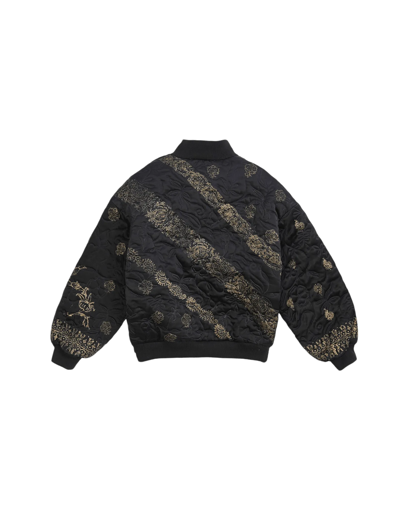 "GOLDEN" BLOCKPRINT SILK BOMBER JACKET