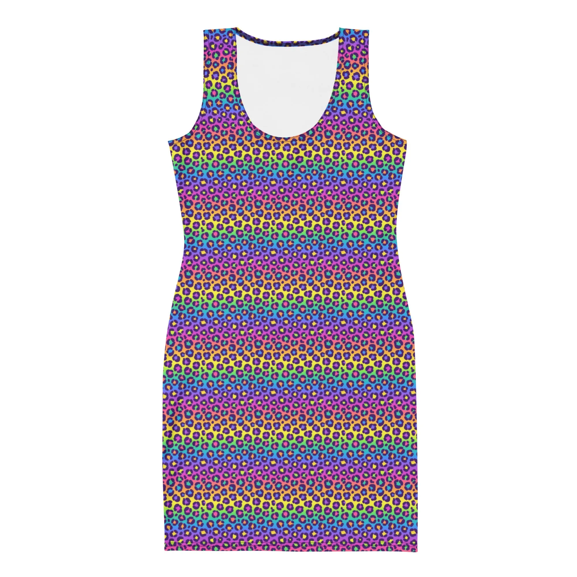 Rainbow Leopard Print Bodycon Dress