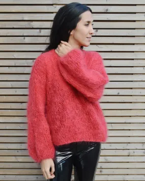 Red Fluffy Sweater - Downloadable Knitting Pattern