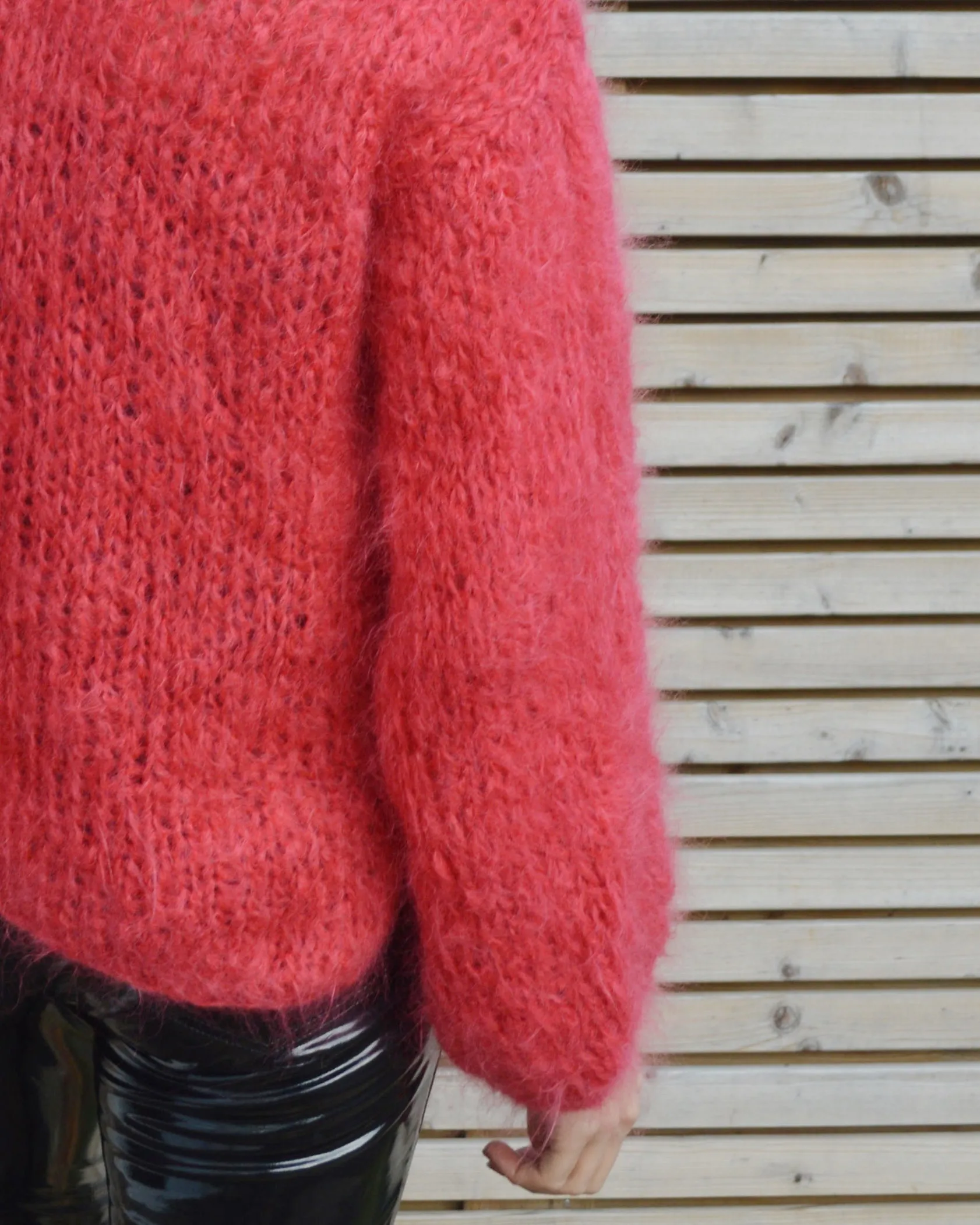 Red Fluffy Sweater - Downloadable Knitting Pattern