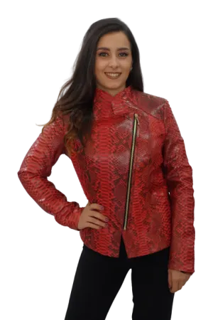 Red Python Bomber Jacket