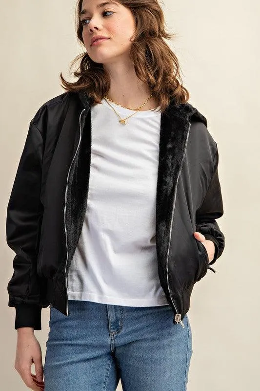 Reversible All Weather Fur Lined Bomber Jacket