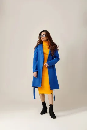 Royal Blue Long Lapel Coat