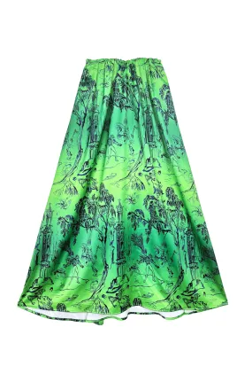 SAMPLE - Everyday Maxi Skirt  - Kelly Green Chinoiserie