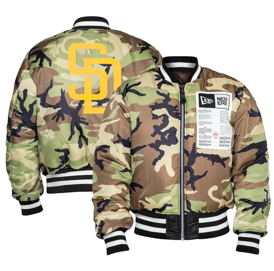 SAN DIEGO PADRES X ALPHA X NEW ERA MA-1 BOMBER JACKET